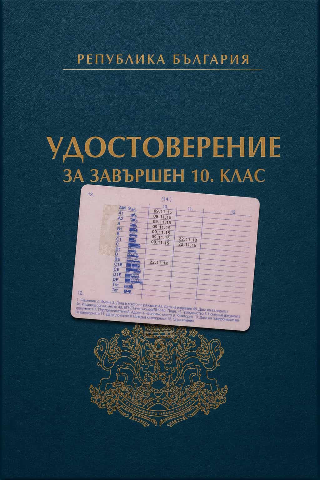 Диплома за 10 клас за КАТ